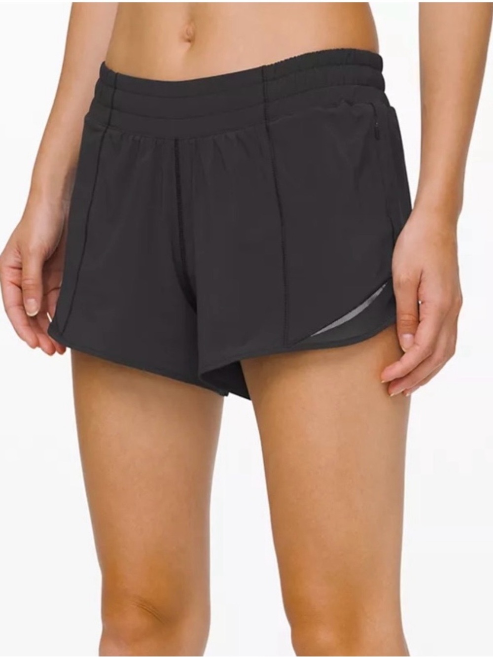 Lululemon Hotty Hot High-Rise Running Shorts Gray Size 8 Tall Lined Athletic